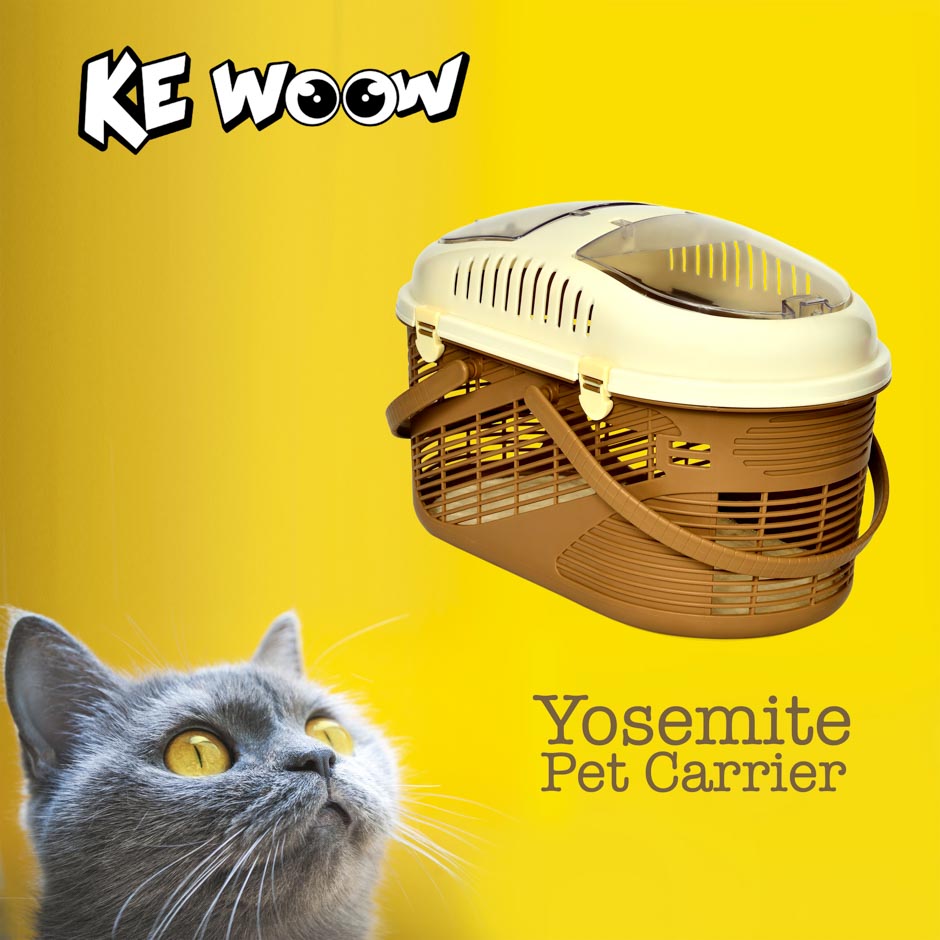 KE WOOW YOSEMITE Pet Carrier, Transportadora tipo canasta para perros, gatos y otras mascotas. En el hombro o en la mano, Kennel. Tamaño chico Color Café