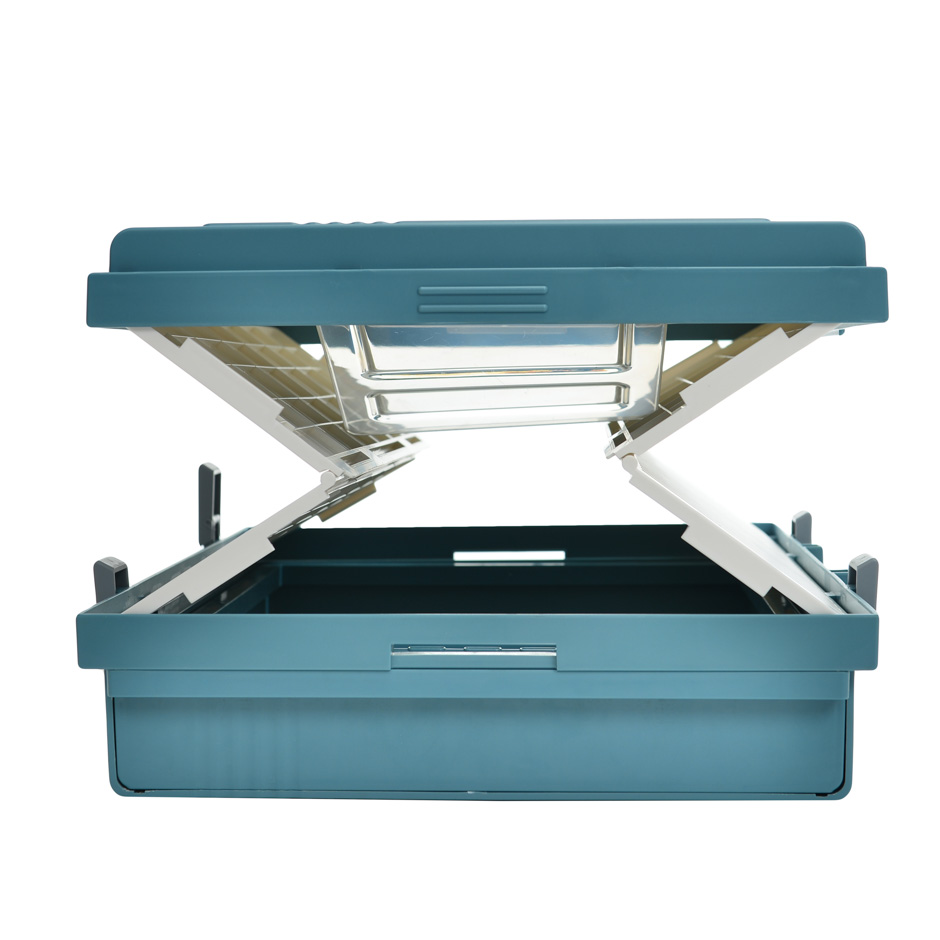 KE WOOW Arenero para gatos portátil. Caja de Arena para Gatos con Pala de Limpieza, Travel Cat Litter, Tamaño grande. Color Rosa y Azul