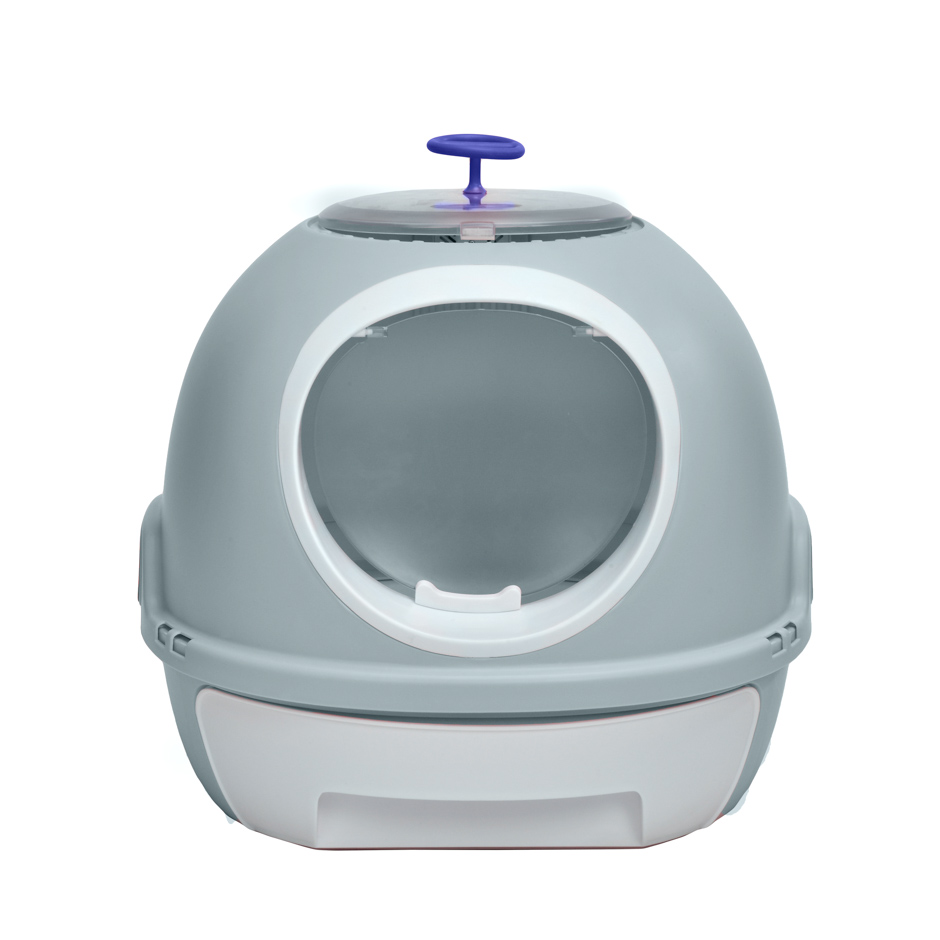 KE WOOW Arenero para gato con purificador de aire, autolimpiable. Caja de arena para gatos doble puerta. Inodoro para mininos, WC, Cat Litter, Grande, Color Rosa Y Azul