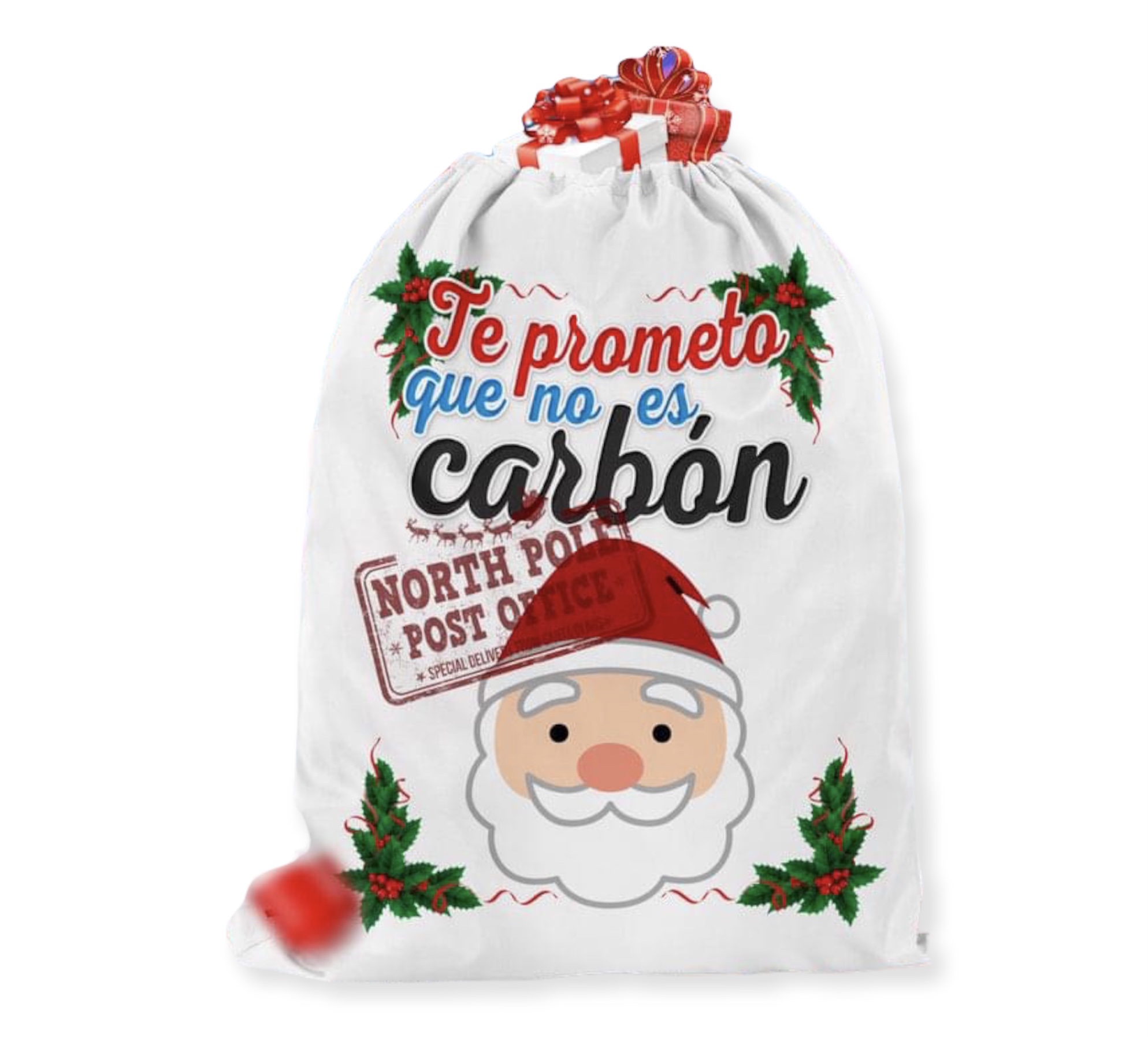 Juego de  3 Costales de tela Para Regalo Navideño Santa Claus 70x50cm