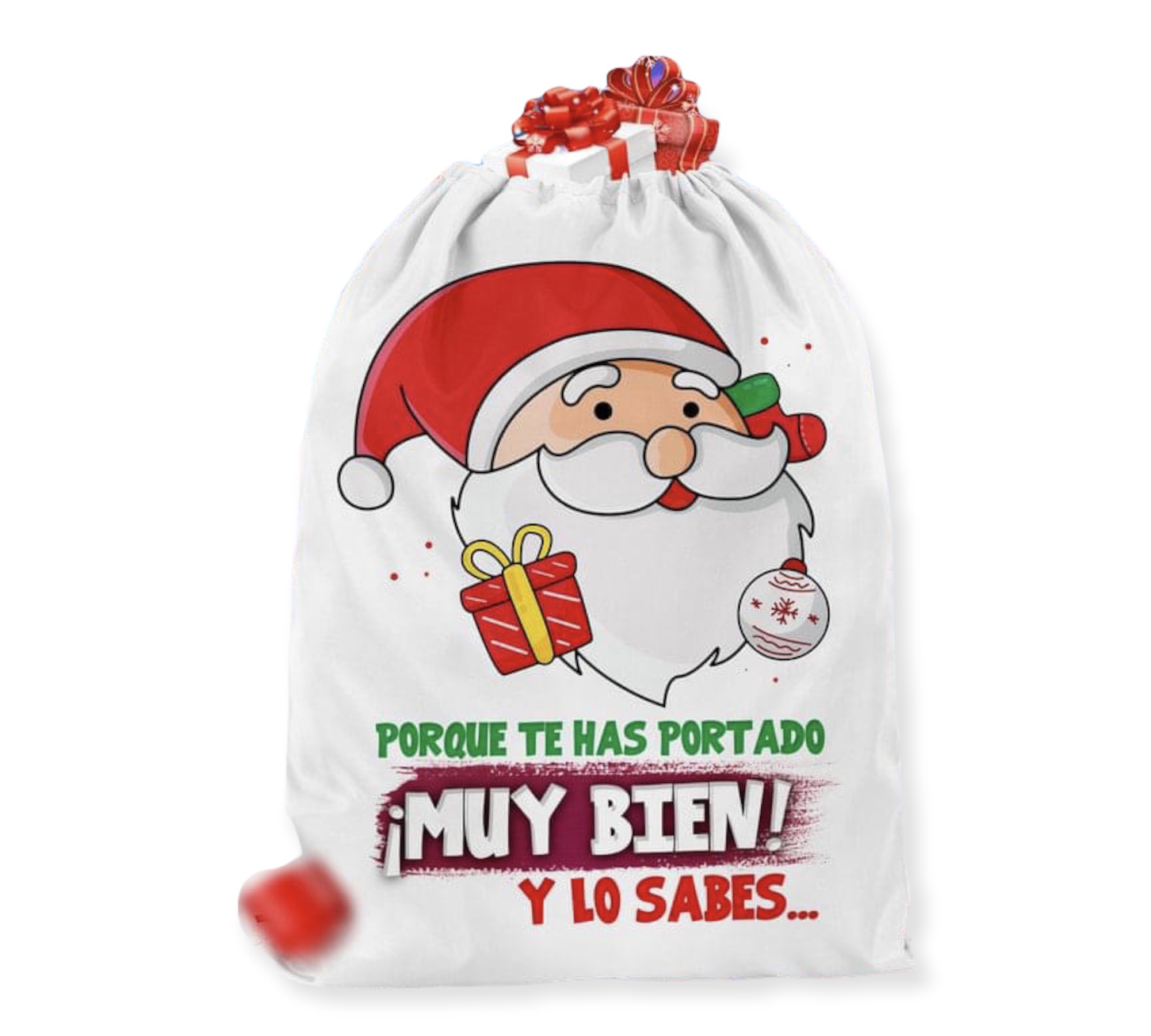 Juego de  3 Costales de tela Para Regalo Navideño Santa Claus 70x50cm