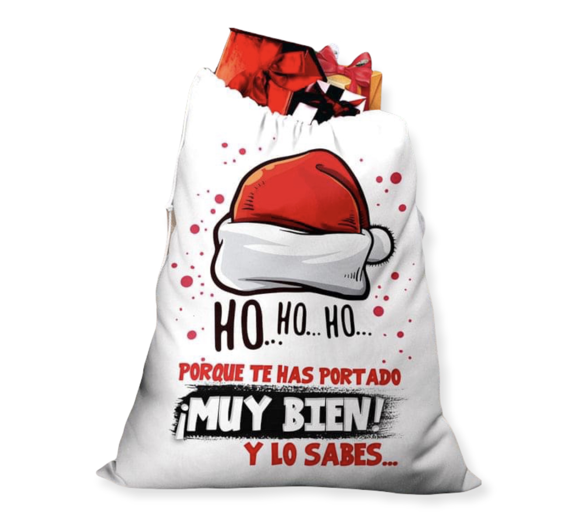 Juego de  3 Costales de tela Para Regalo Navideño Santa Claus 70x50cm