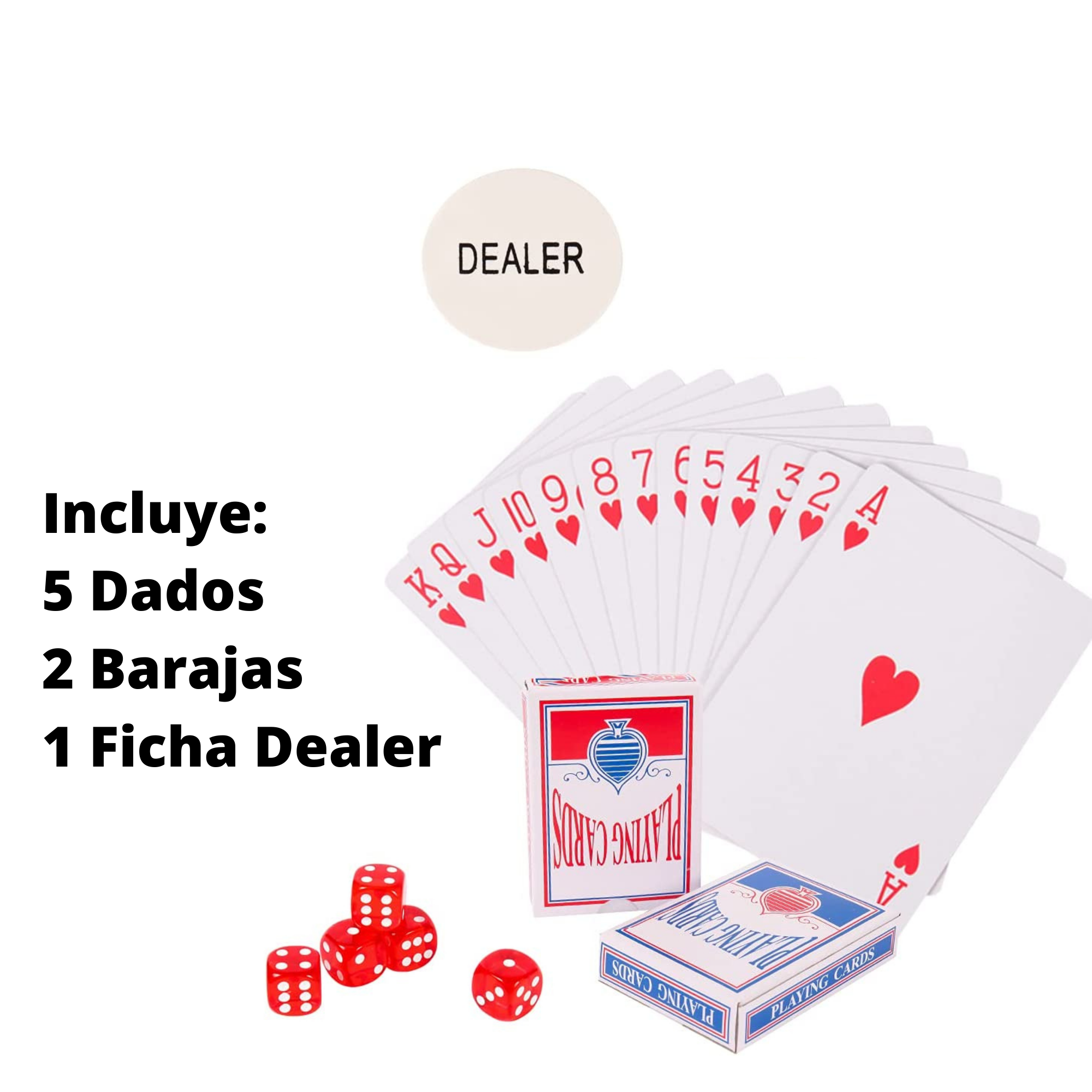 Juego 300 Fichas De Poker 2 Barajas Cartas Dados Con Maletin