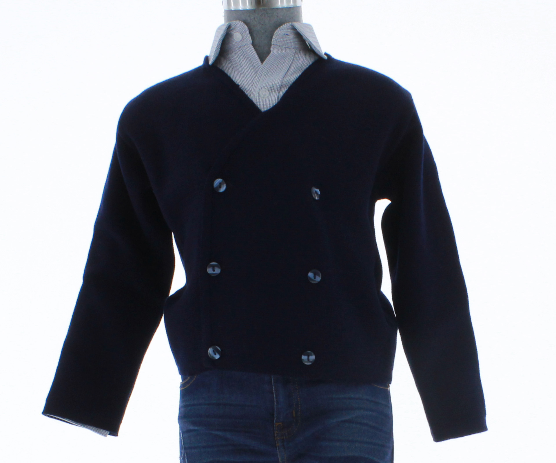 Sueter Niño Liso Azul Marino 2381 4 a 14 Años