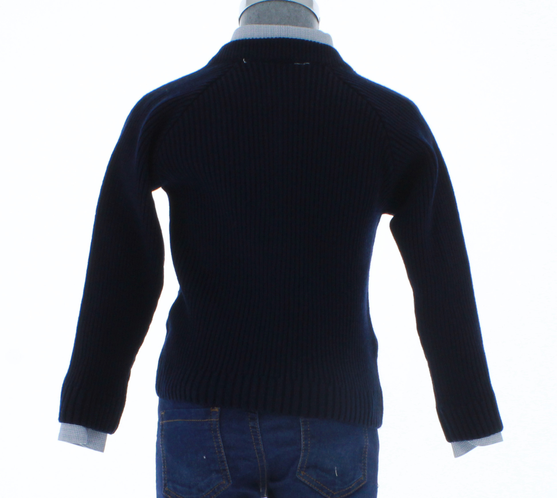 Sueter Niño Tejido Azul Marino Cierre Completo 2383 1 a 16 Años.