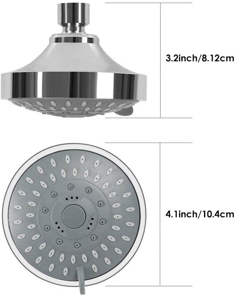 Cabezal de Regadera tipo Lluvia con 5 Patrones de Pulverización