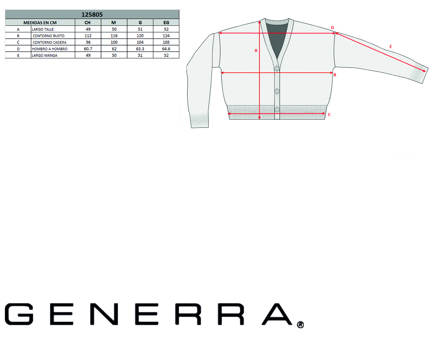 Suéter Abierto con Botones y Cuello V para Dama Generra 125805
