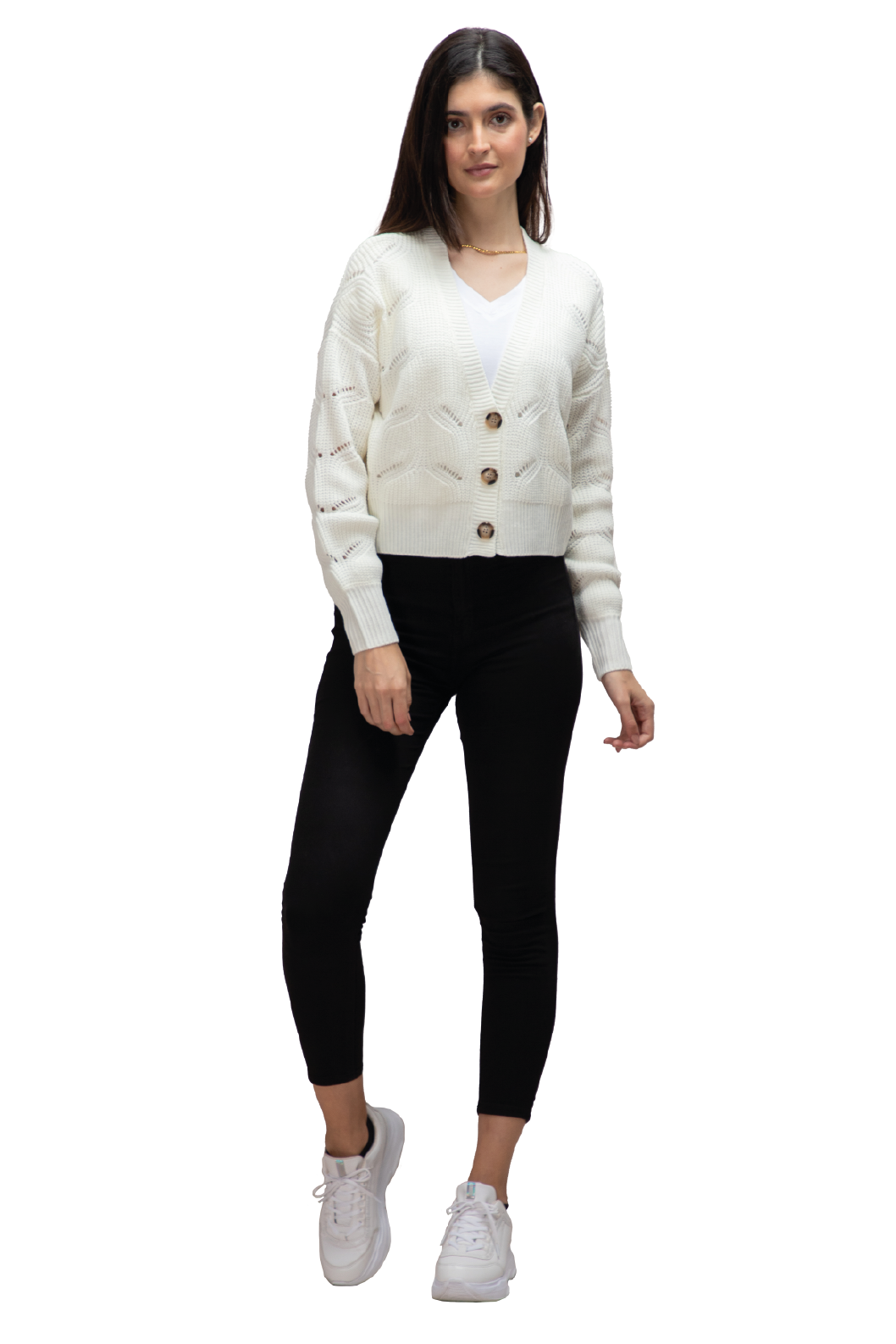 Suéter Abierto con Botones y Cuello V para Dama Generra 125805