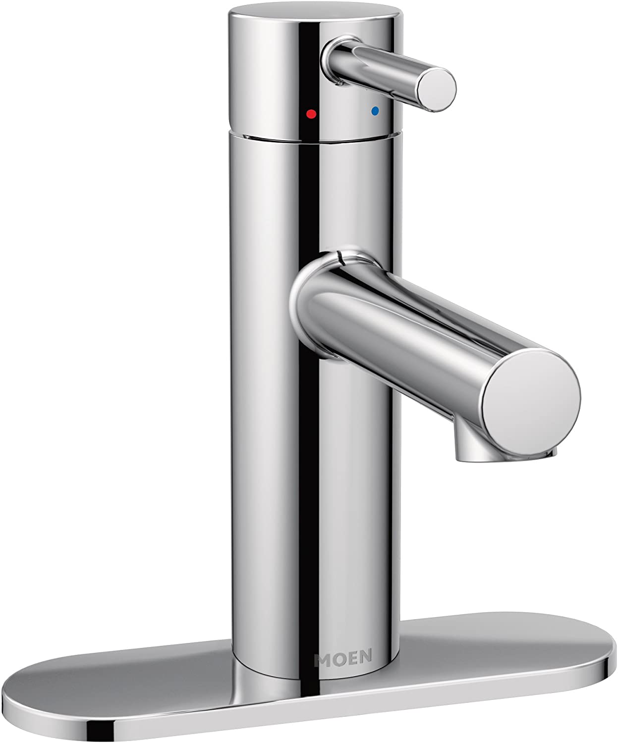 Moen 6190 Align - Grifo de baño moderno con una sola manija con montaje de drenaje y placa de cubierta opcional, cromado