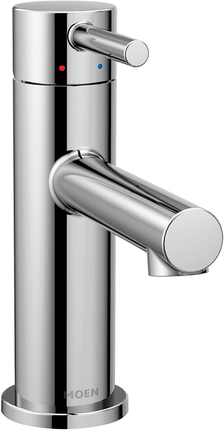 Moen 6190 Align - Grifo de baño moderno con una sola manija con montaje de drenaje y placa de cubierta opcional, cromado