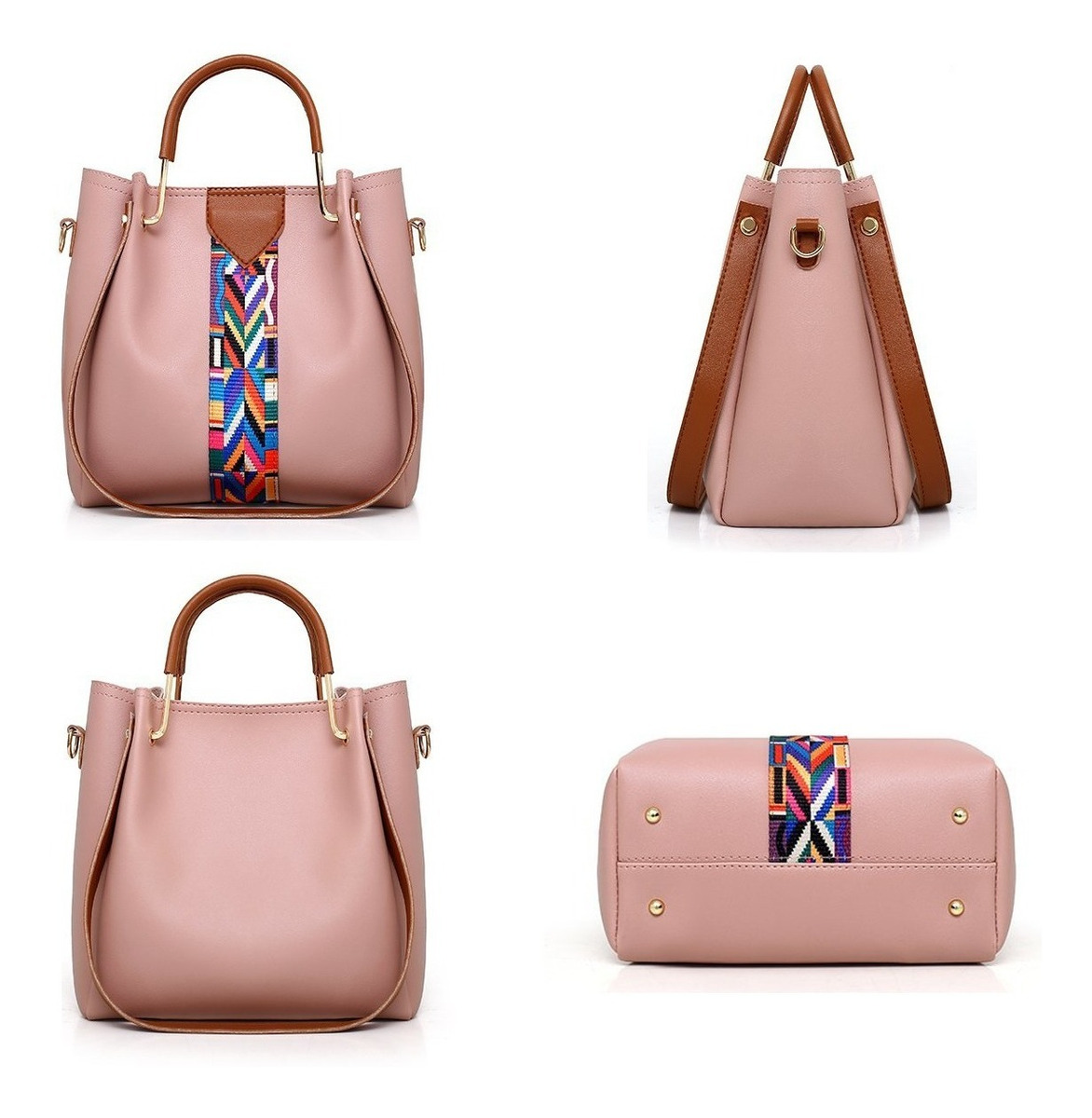 Set 4 Bolsos Modernos Mujer Dama Hombro De Alta Calidad