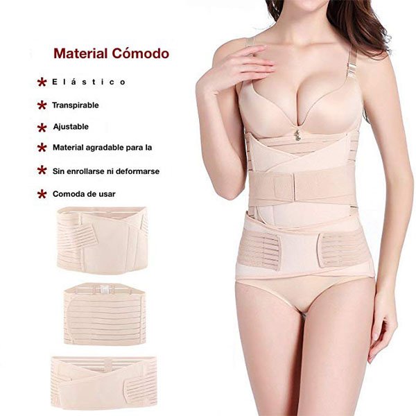 Faja Postparto 3 en 1 Kit de recuperación para  Vientre, Abdomen y Cintura