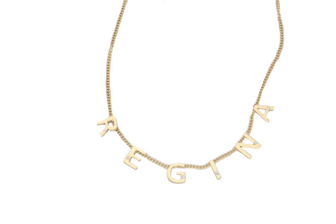 Dije Nombre Personalizado Collar Oro Laminado 18 K