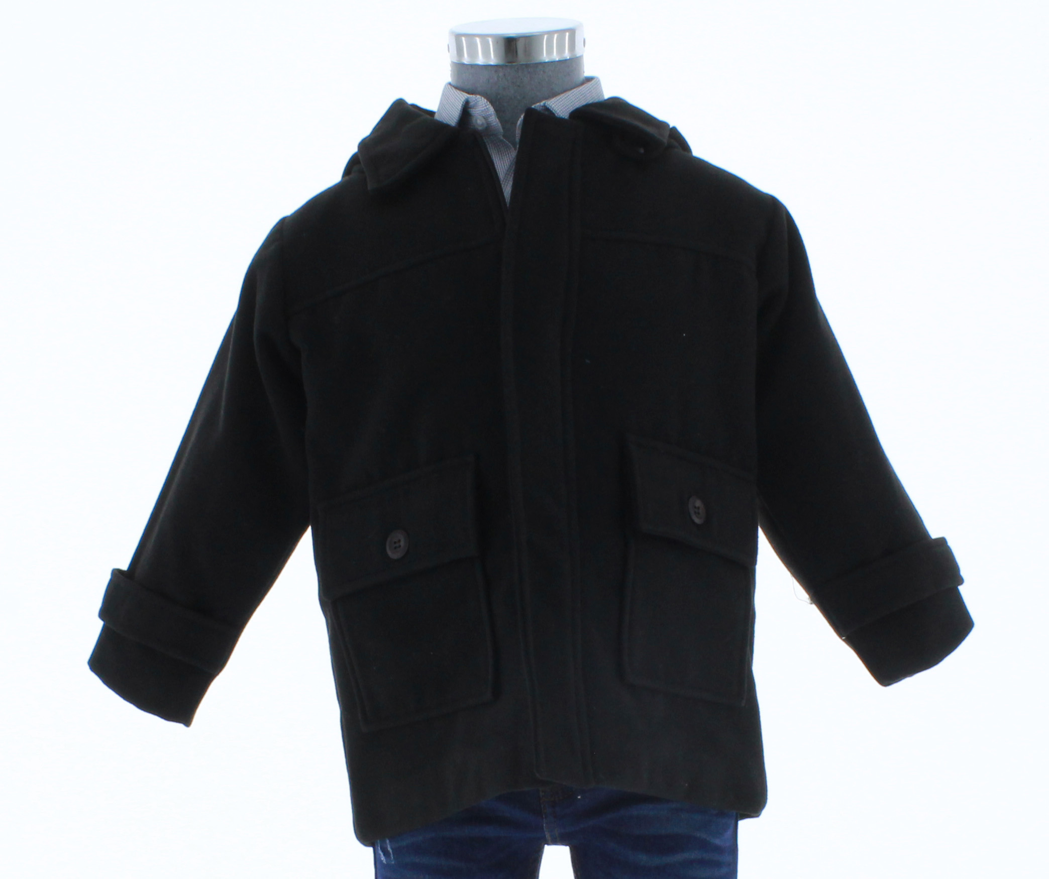 Abrigo Niño Negro Forrado 2435 2 a 12 Años.