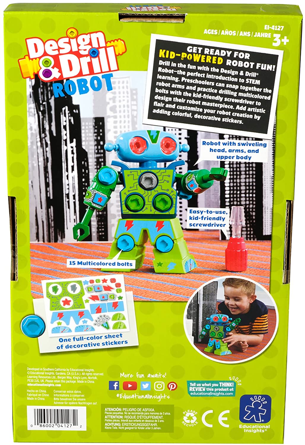 Robot Desing & Drill, Introducción a STEM para niños 3+, Education Insights