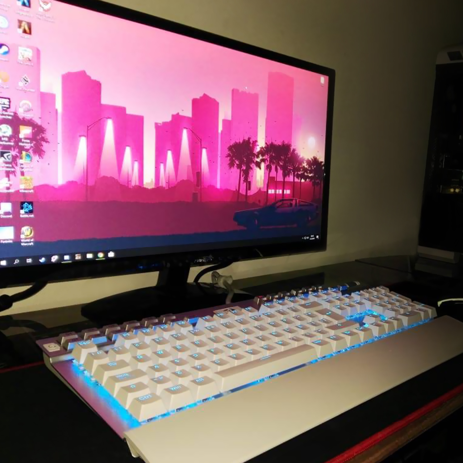 Teclado Gamer Redragon K550 Yama Blanco Mecánico Español