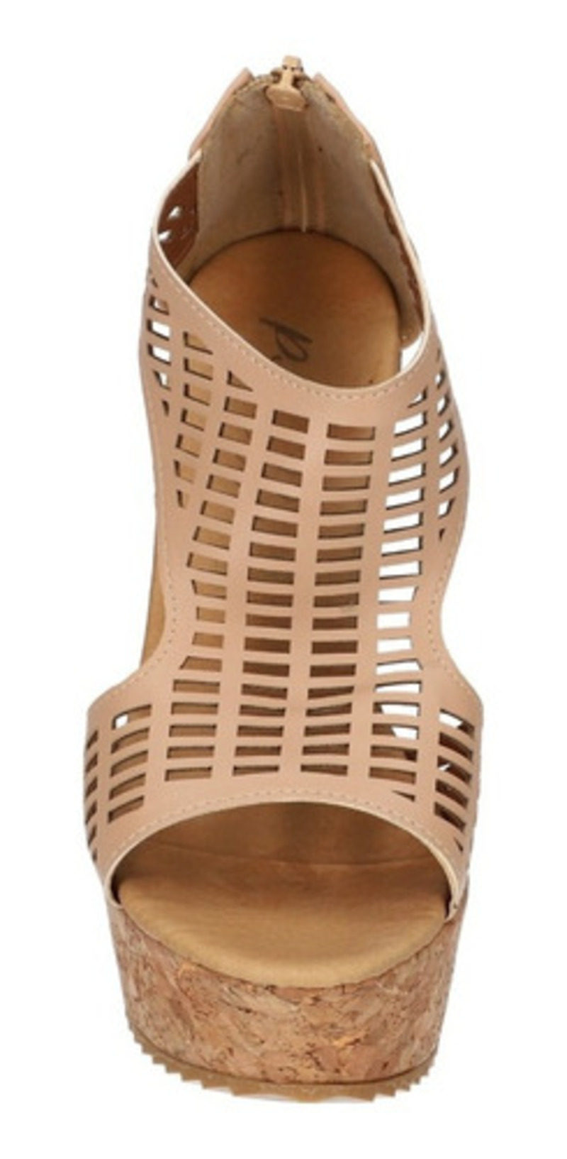 Sandalia Zapatilla Tacon Plataforma Dama Mujer Prunella Modelo 3050 Beige talla 24