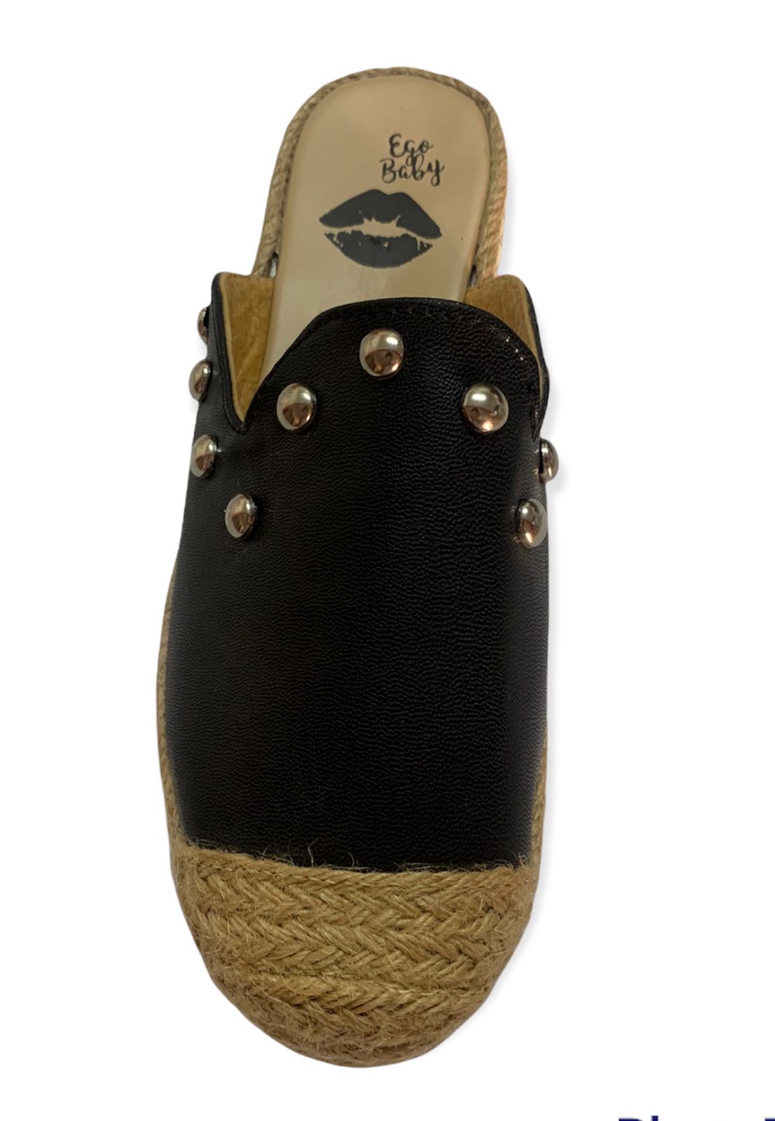 ZAPATOS ZUECOS TIPO MULE NEGROS CON ESTOPEROLES