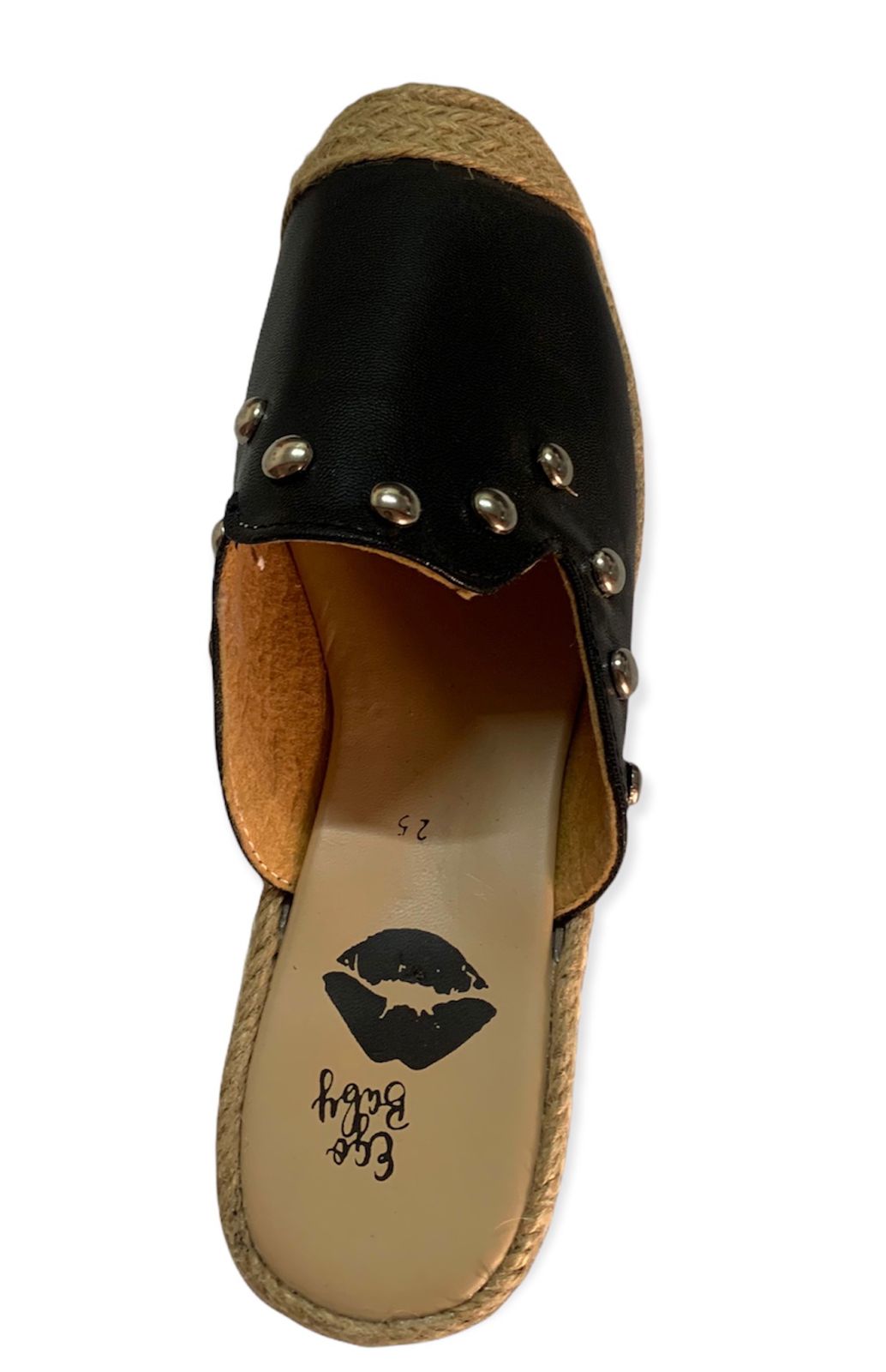 ZAPATOS ZUECOS TIPO MULE NEGROS CON ESTOPEROLES