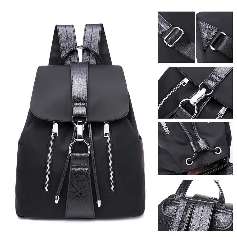 Mochila Oxford Impermeable Gran Capacidad Antirrobo Impermeable Dama Bolso Negro