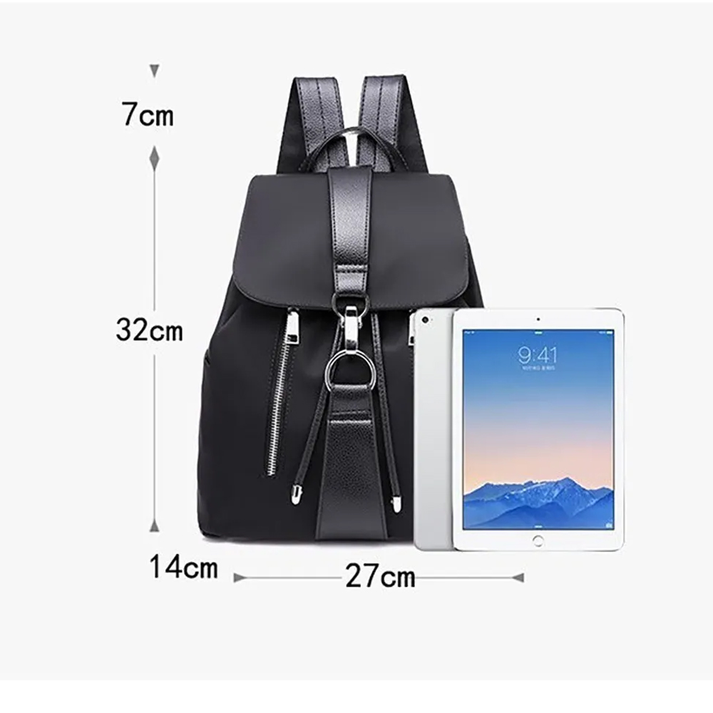 Mochila Oxford Impermeable Gran Capacidad Antirrobo Impermeable Dama Bolso Negro