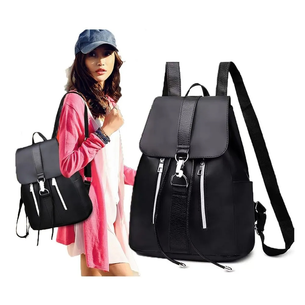 Mochila Oxford Impermeable Gran Capacidad Antirrobo Impermeable Dama Bolso Negro