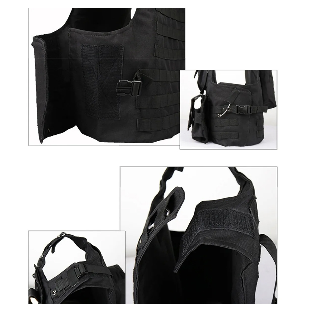 Chaleco Tactico Militar Paintball Airsoft Bolsos Removibles Negro