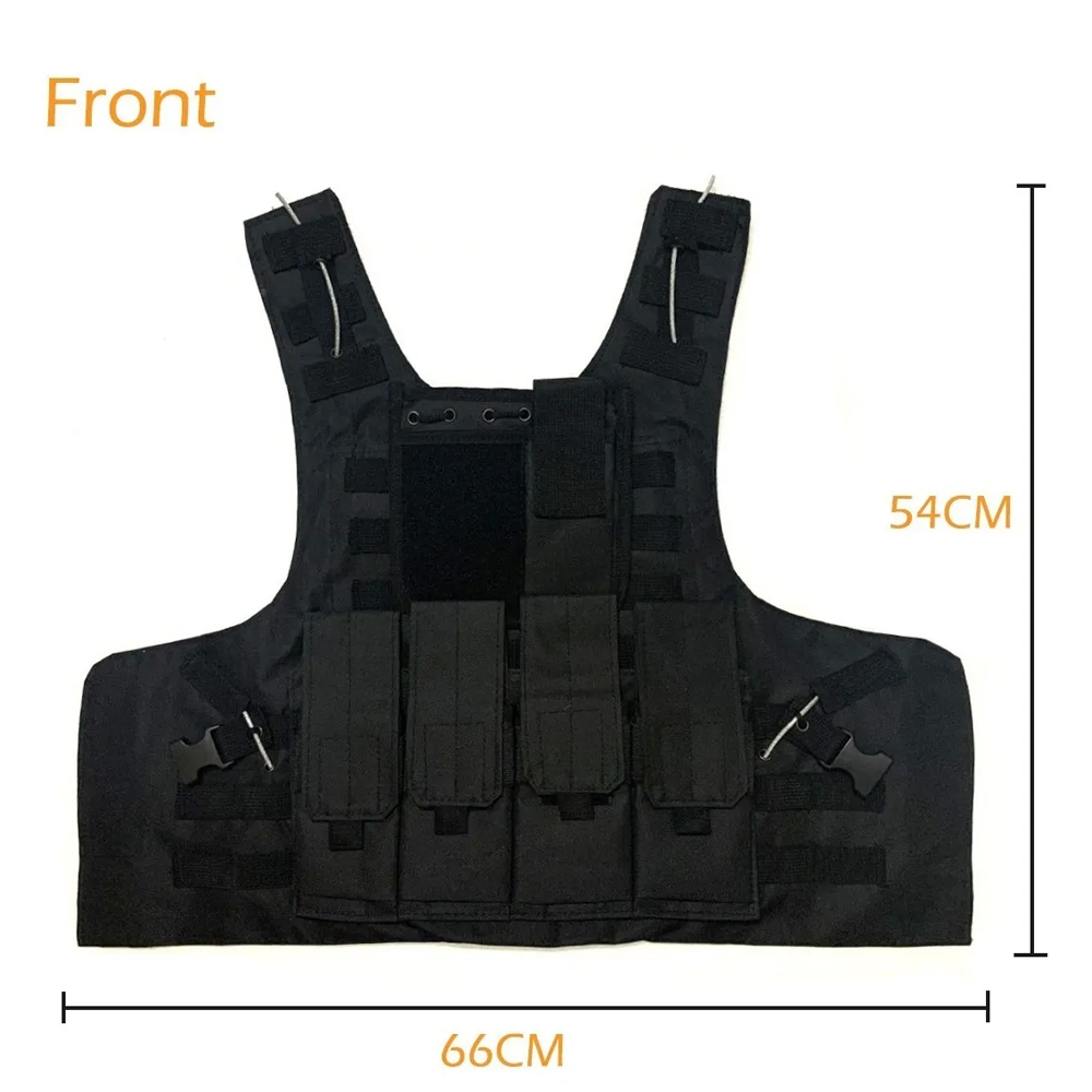 Chaleco Tactico Militar Paintball Airsoft Bolsos Removibles Negro