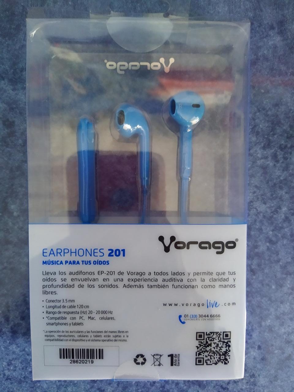 Audífonos Azul 3,5 mm Control Volumen Manos Libres Llamada Ejercicio Casa Escuela Binaural