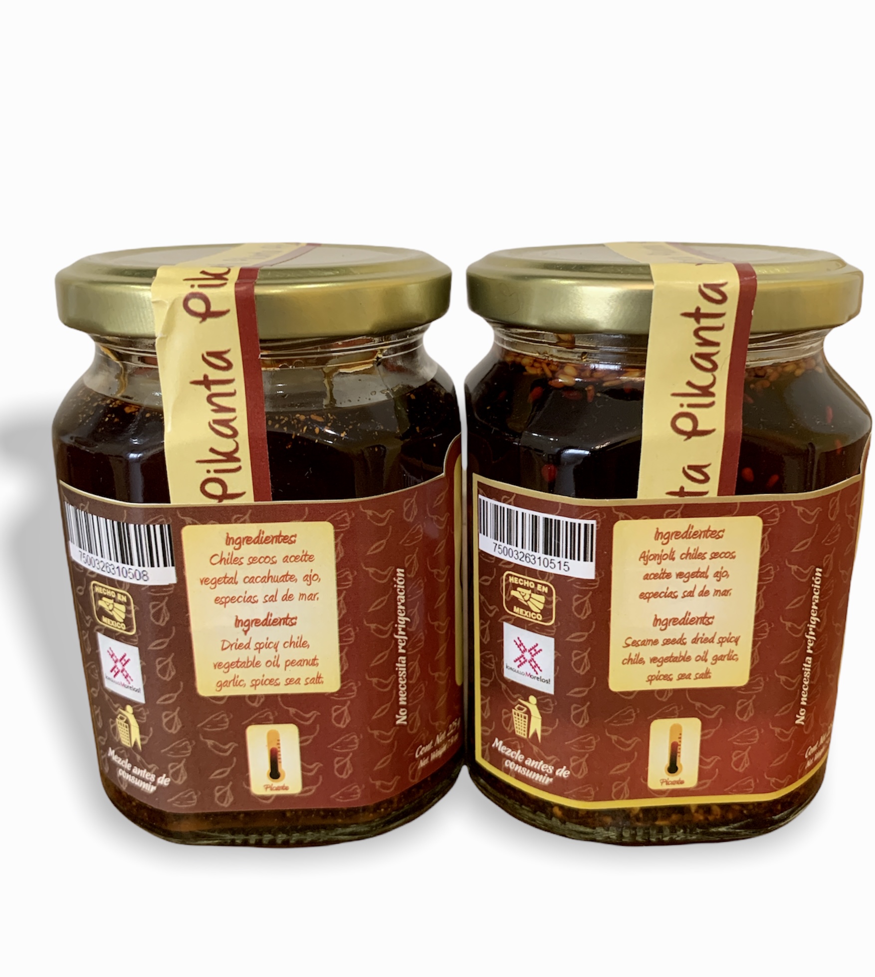 SALSA PIKANTA GOURMET ARTESANAL DE CACAHUATE Y AJONJOLI FRASCOS DE 250 GR