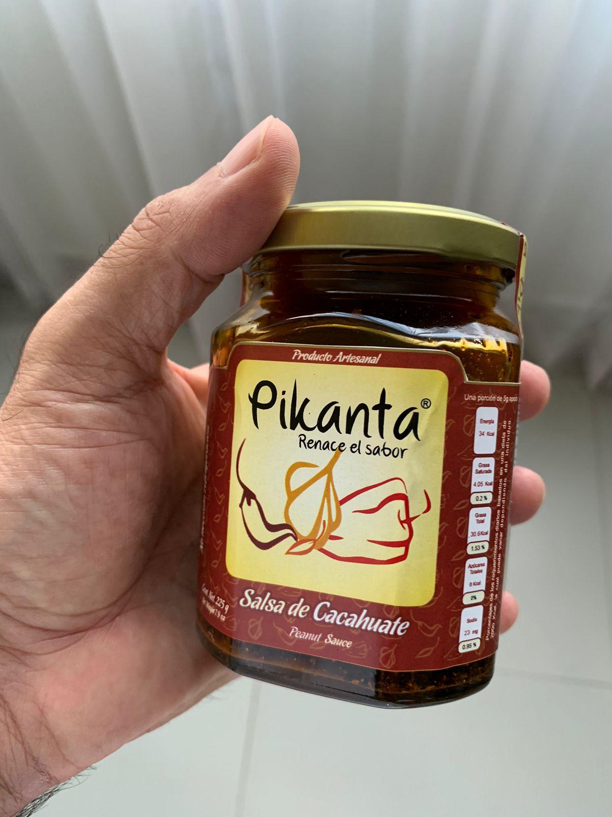 SALSA PIKANTA GOURMET ARTESANAL DE CACAHUATE Y AJONJOLI FRASCOS DE 250 GR
