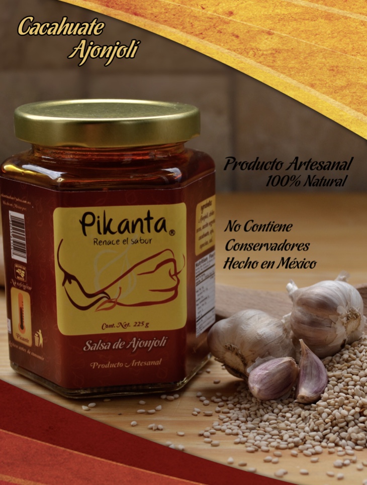 SALSA PIKANTA GOURMET ARTESANAL DE CACAHUATE Y AJONJOLI FRASCOS DE 250 GR