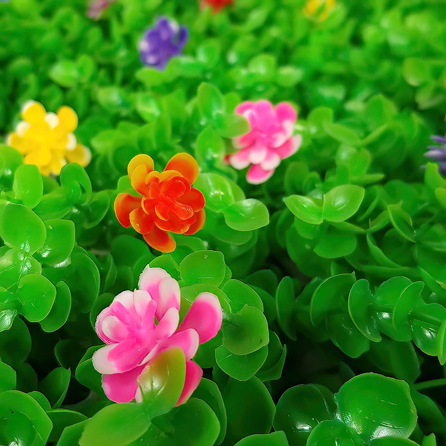 Follaje Artificial 10 Piezas Flores Muro Verde Pared Decorativo 60x40