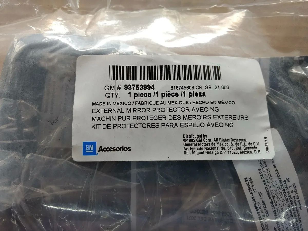 Kit De Protectores De Espejo GM Accesorios Para Aveo Nueva Generación 2018-2022.