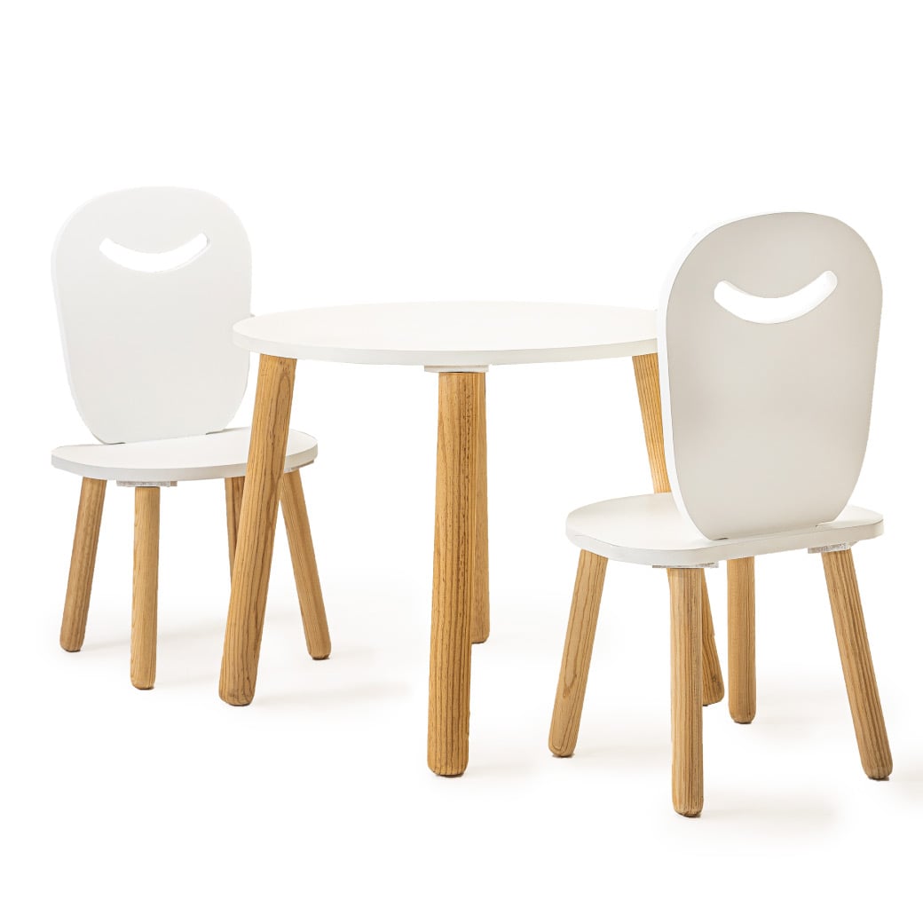 Set de 2 sillas infantiles Duduk con mesa rectangular de Madera | 2 a 9 años de edad