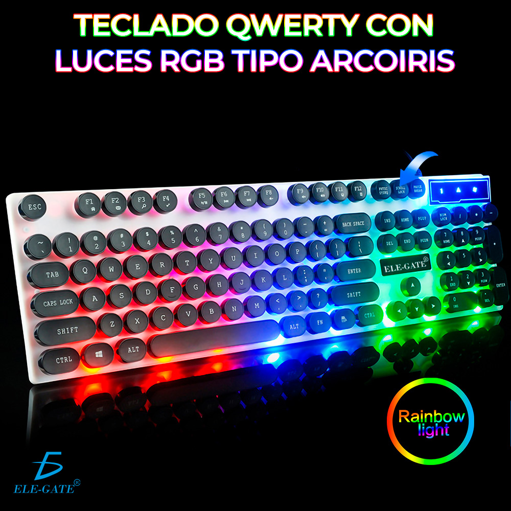 Kit Teclado Mouse Gamer Luz Led RGB iluminado.