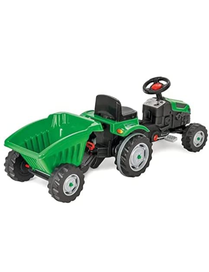Tractor Montable Para Niños Con Remolque A Pedales Carro Montable 