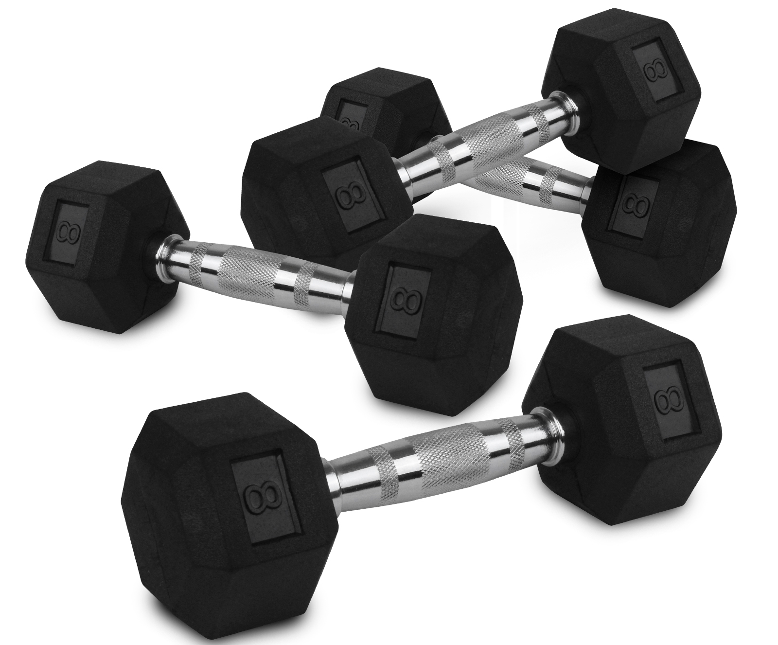 Kit 4 Mancuernas Hexagonales Acero Forro De Neopreno 8 lbs