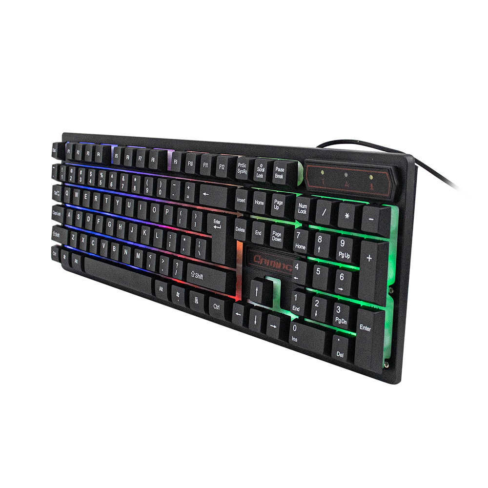 Teclado Gamer Landslides Rgb Led Negro Modelo Kr6300 Negro