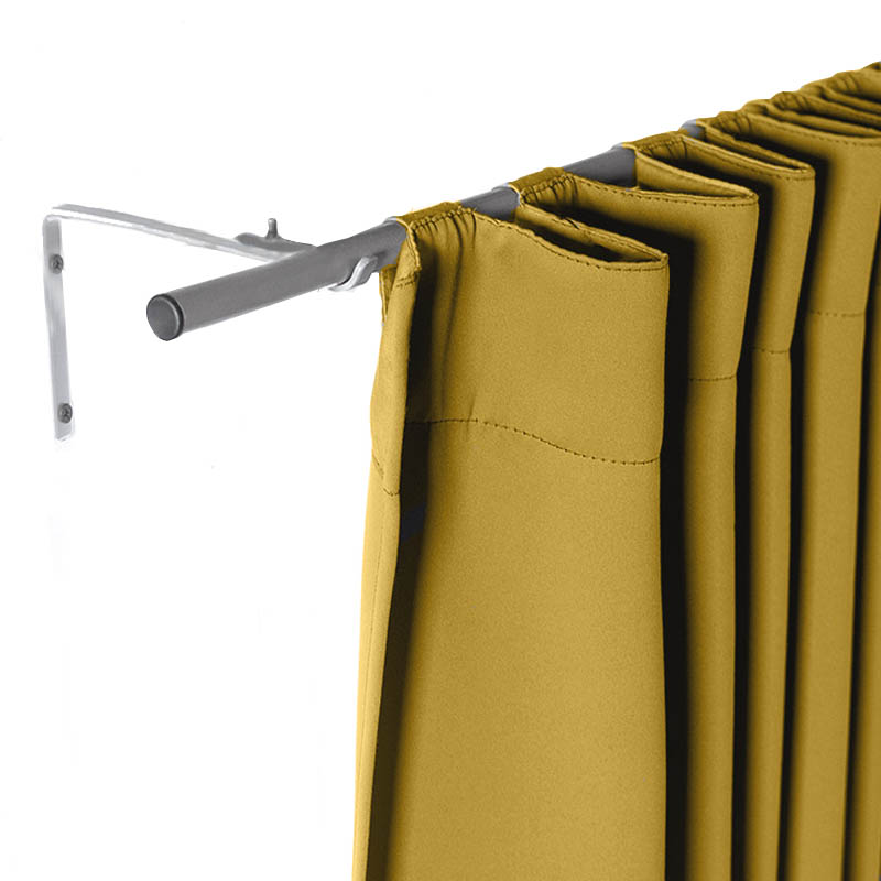 Set De Cortinas Para Sala | Cortinas Blackout Mostaza + Cortinero