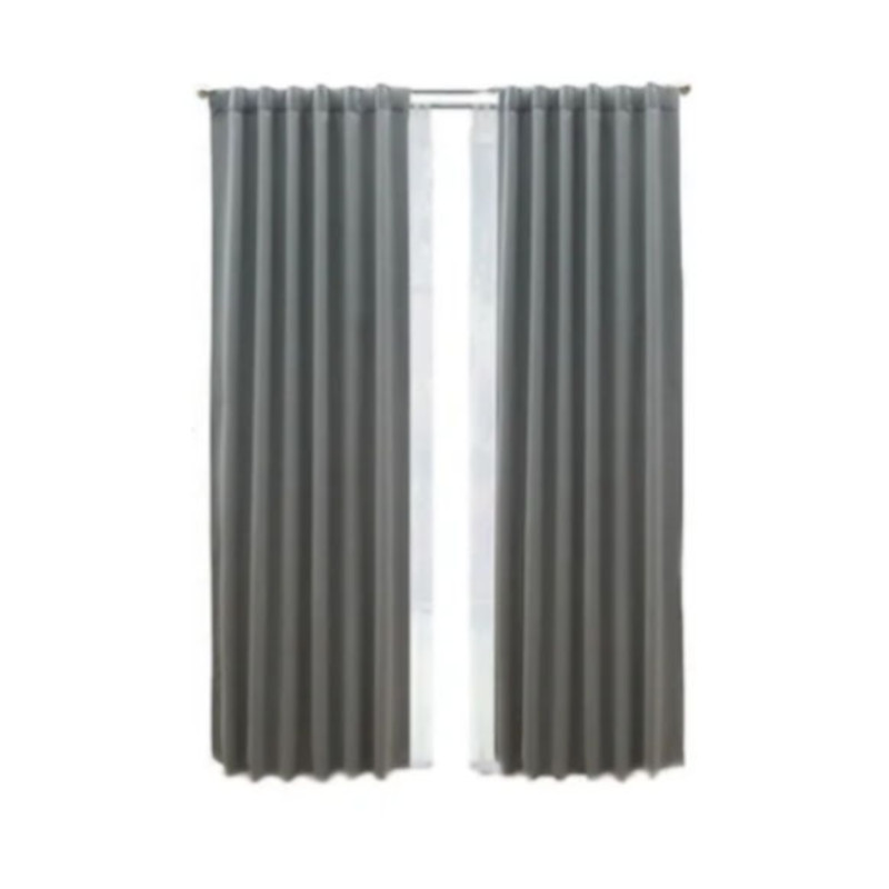 Set De Cortinas Para Sala | Cortinas Blackout Grises + Traslúcidas