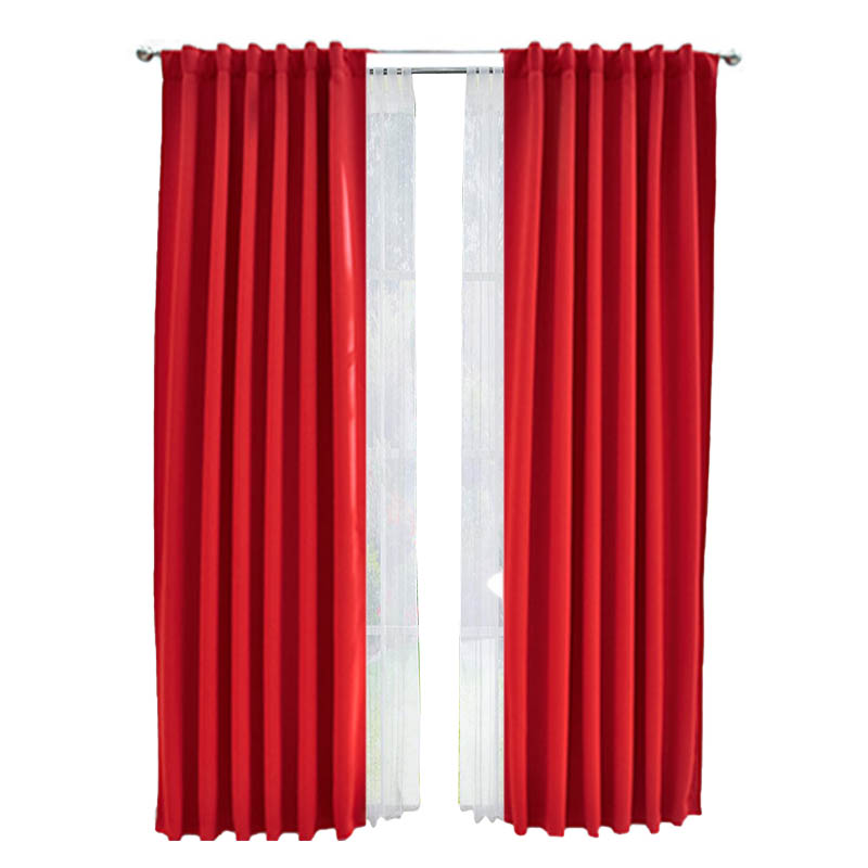 Set De Cortinas Para Sala | Cortinas Blackout Rojas + Traslúcidas