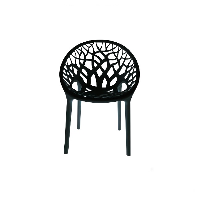SILLA EN PP COLOR NEGRO DE DISEÑO VANGUARDISTA Y ESTILO MODERNO   JARDIN, TERRAZA, COMEDOR
