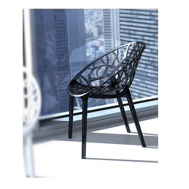 SILLA EN PP COLOR NEGRO DE DISEÑO VANGUARDISTA Y ESTILO MODERNO   JARDIN, TERRAZA, COMEDOR