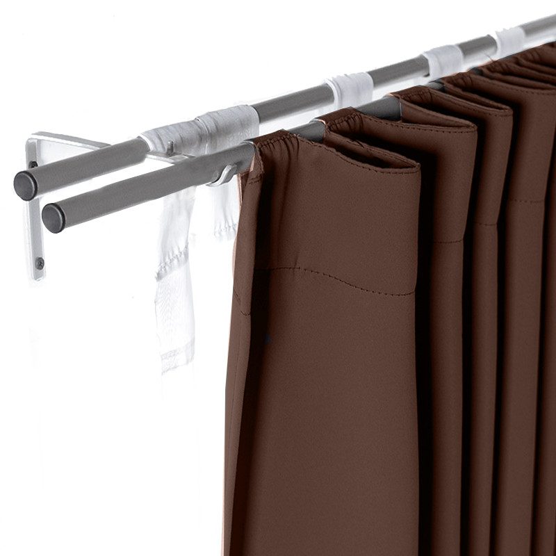 Set De Cortinas Para Recámara | Cortinas Blackout Cafés + Traslúcidas + Cortinero