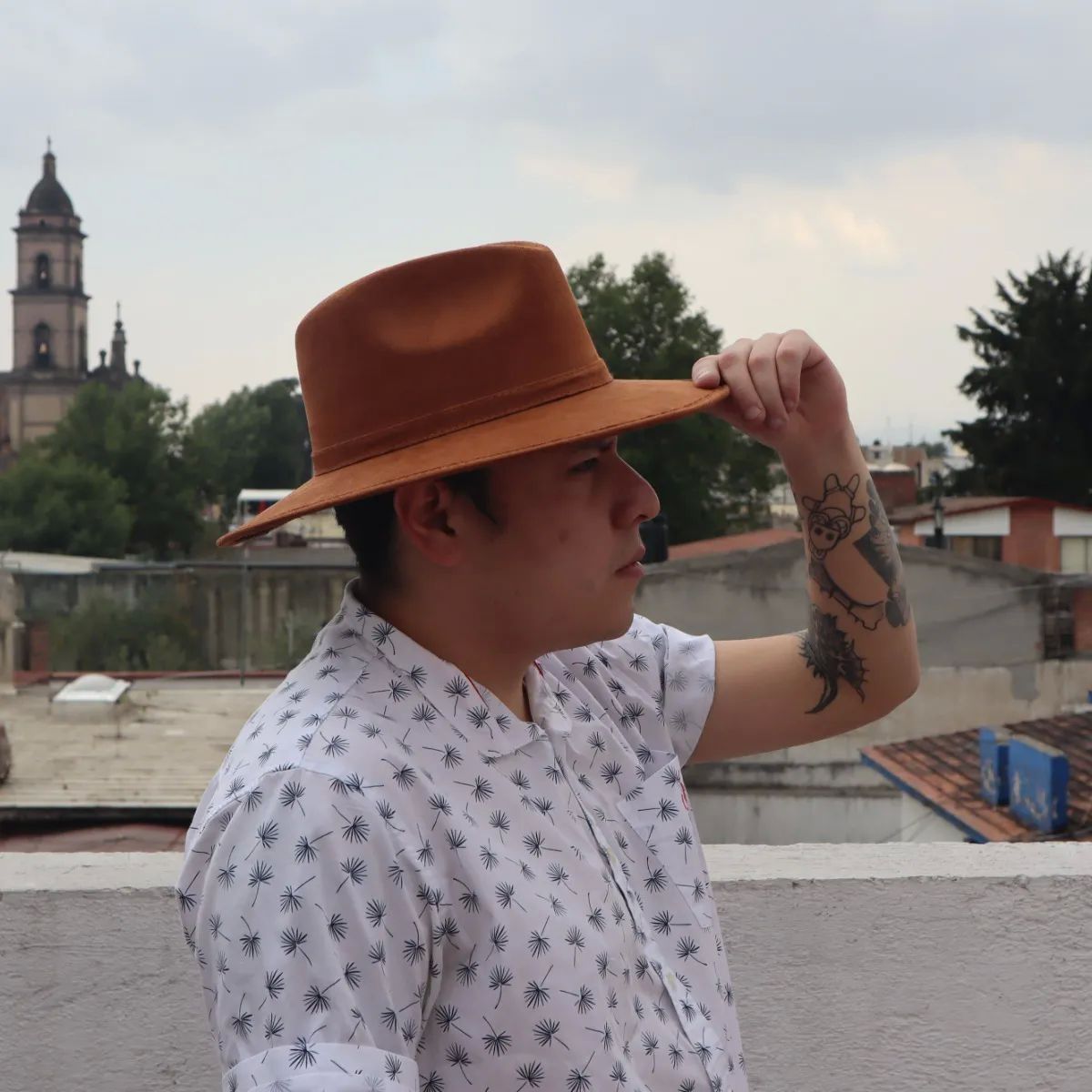 Sombrero Unisex Indiana Gamuza Hípster Vintage Elegante Tabaco