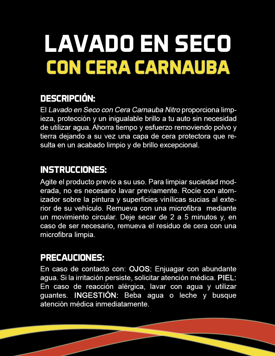 NITRO Lavado en Seco con Cera Carnauba 900ml