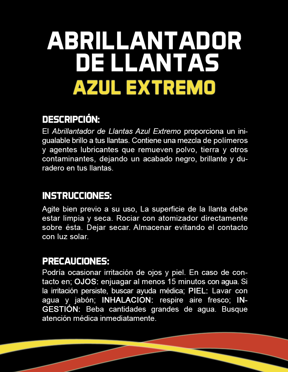 Abrillantador de Llantas Azul Extremo