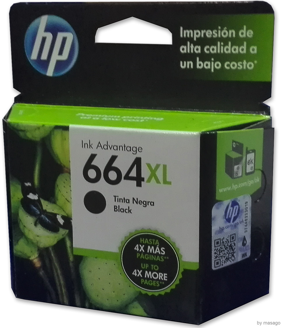 Cartucho Tinta Hp 664xl Negro F6v31al Original Alto Rendimiento