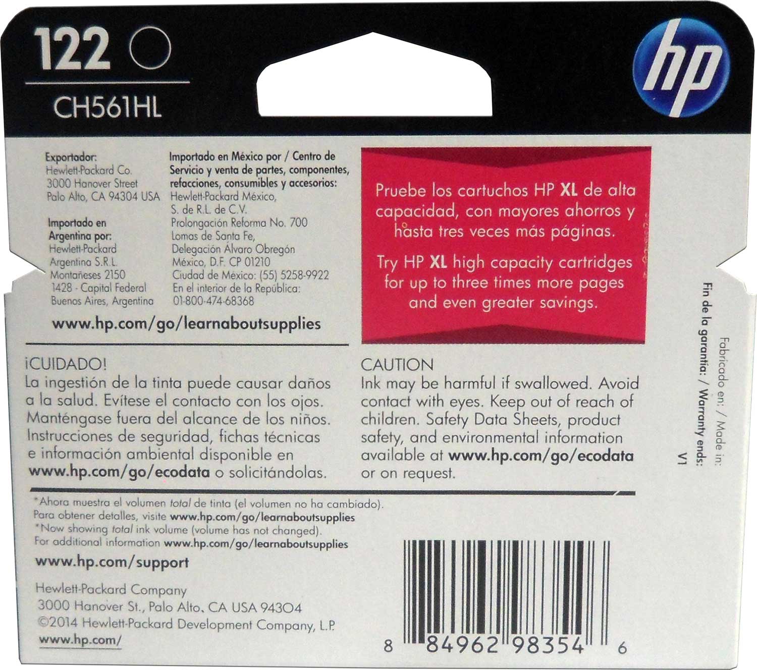 Combo 3 Cartucho Tinta Hp 122 Negro Ch561hl Originales 1000
